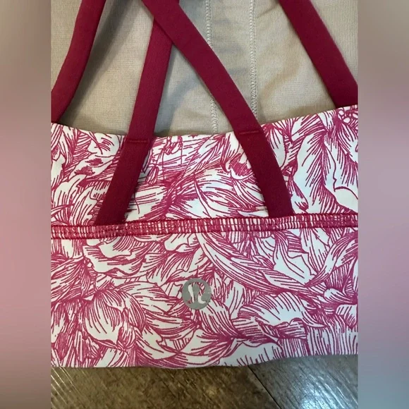 Lululemon Energy Longline Sports Bra Floral Bloom White Star Ruby - Picture 3 of 4